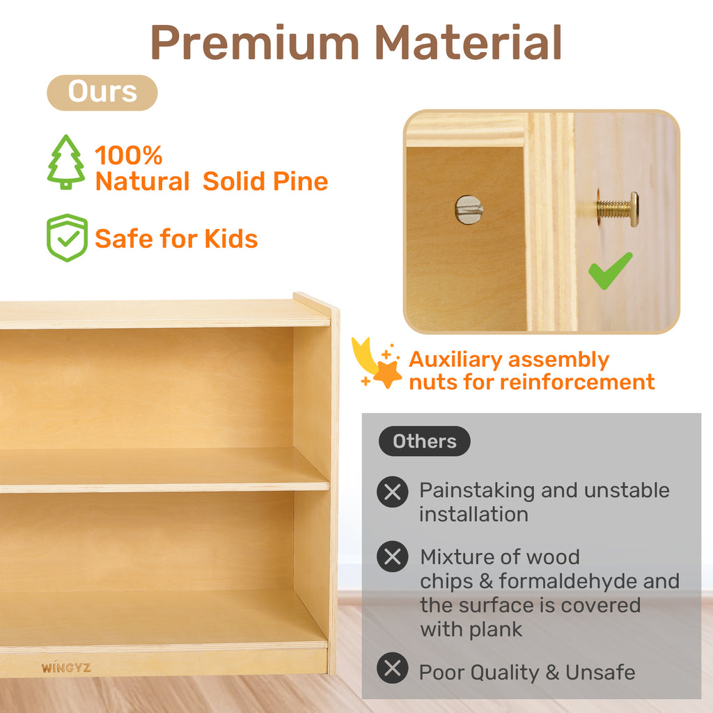 Sweet Time Wooden Storage Cabinet Kids Toy Storage Organizer Book Shelf for Child Playroom Classroom