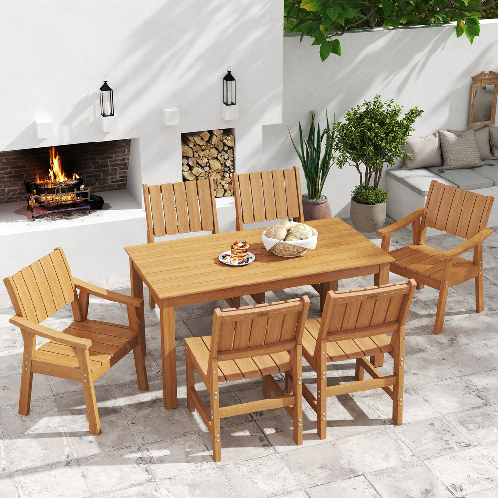 Wingyz 7 Piece Patio Dining Set,Dining Table Set for 6 with Chairs Outdoor Furniture for Lawn Garden