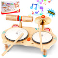 WINYGZ 6-in-1 Wooden Kids Drum Set