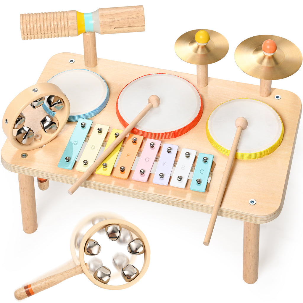 WINGYZ 9-in-1 Kids Wooden Drum Set