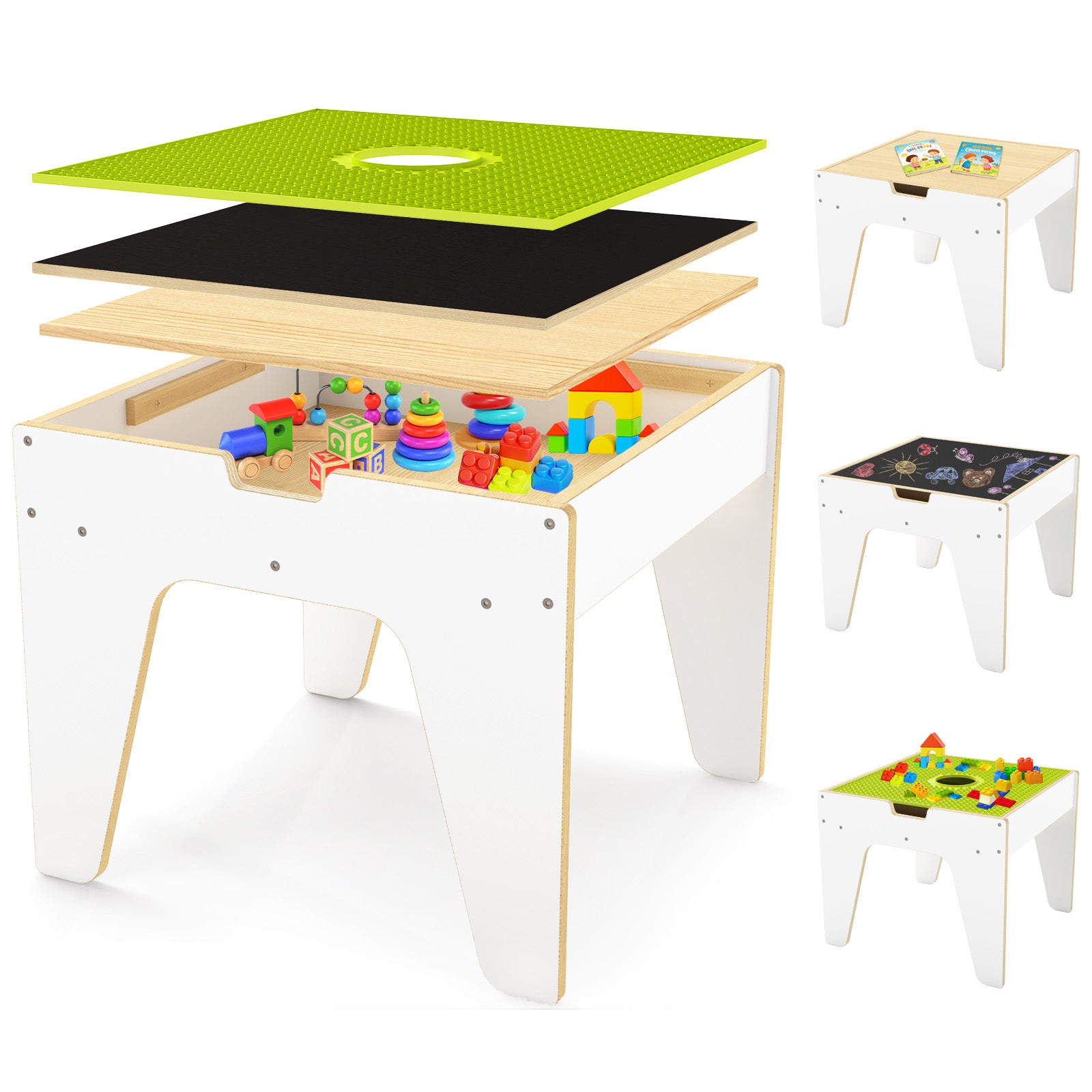 WINGYZ 4-in-1 Wooden Toddler Activity Table
