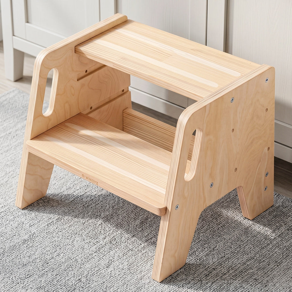 WINGYZ 3-Height Adjustable Wooden Step Stool