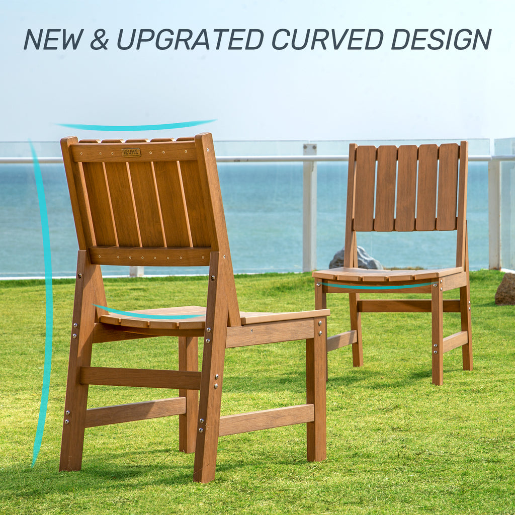 Wingyz 7 Piece Patio Dining Set Outdoor Table and Chairs Furniture Set with Umbrella Hole,Wood Color