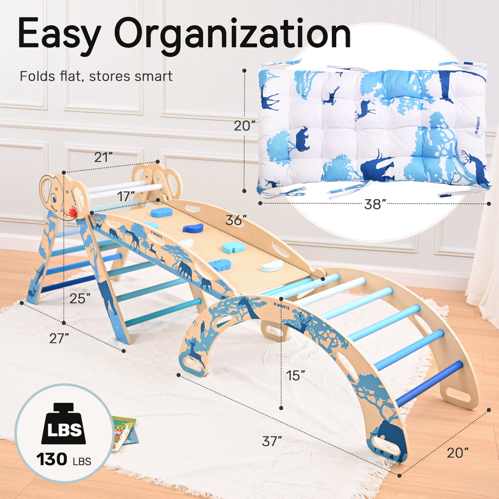 WINGYZ 8-in-1 blue Pikler Triangle Set