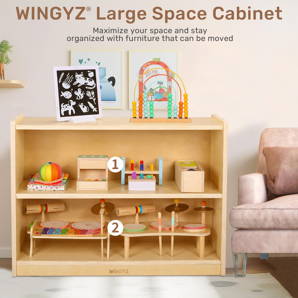 WINGYZ 2-Tier Wooden Storage Cabinet
