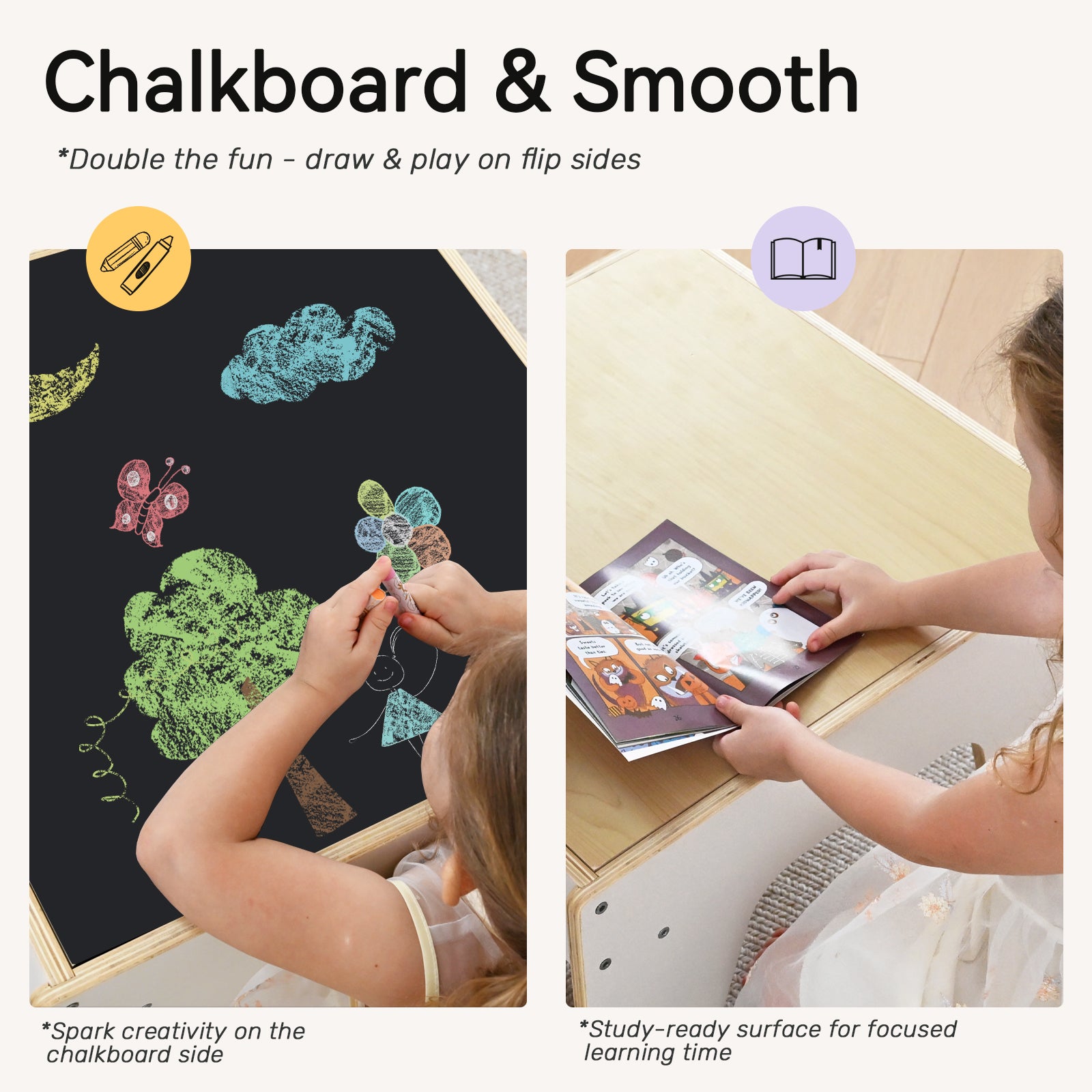 Sweet Time Kids Activity Table with Bricks Plate Wooden Storage Sensory Tables Art Desk for Toddlers