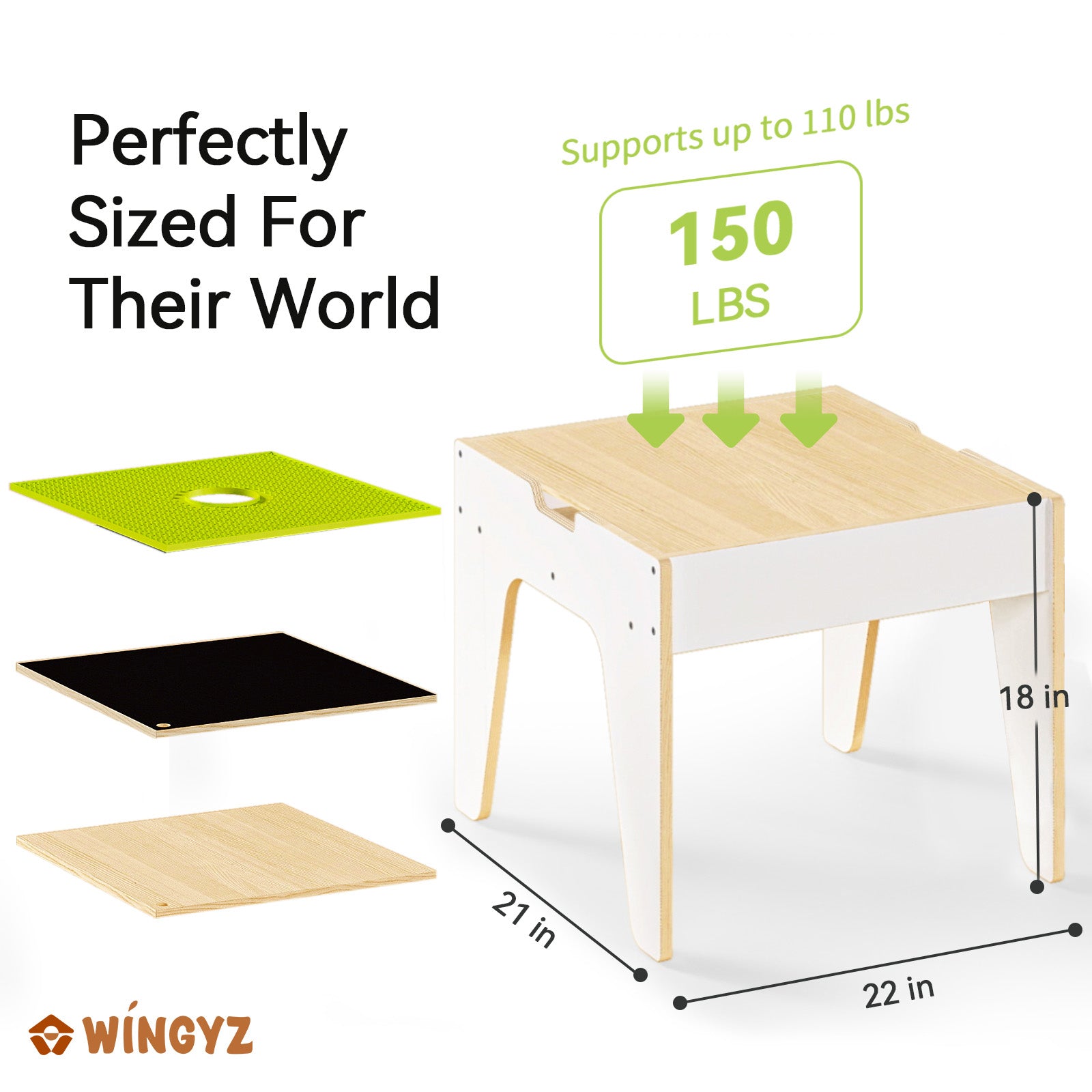 WINGYZ 4-in-1 Wooden Toddler Activity Table
