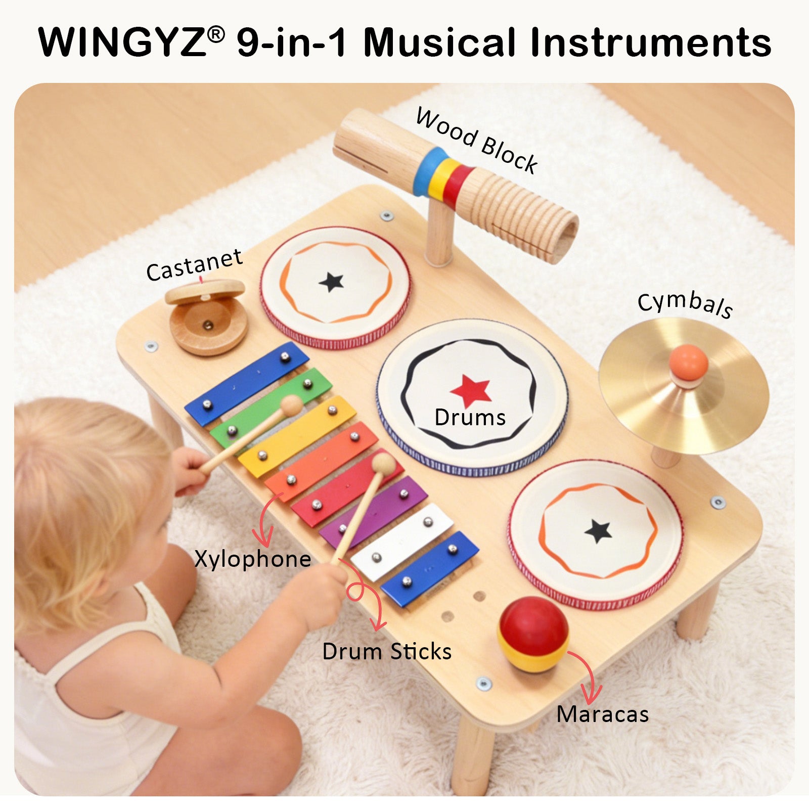 WINYGZ 9-in-1 Baby Drum Set
