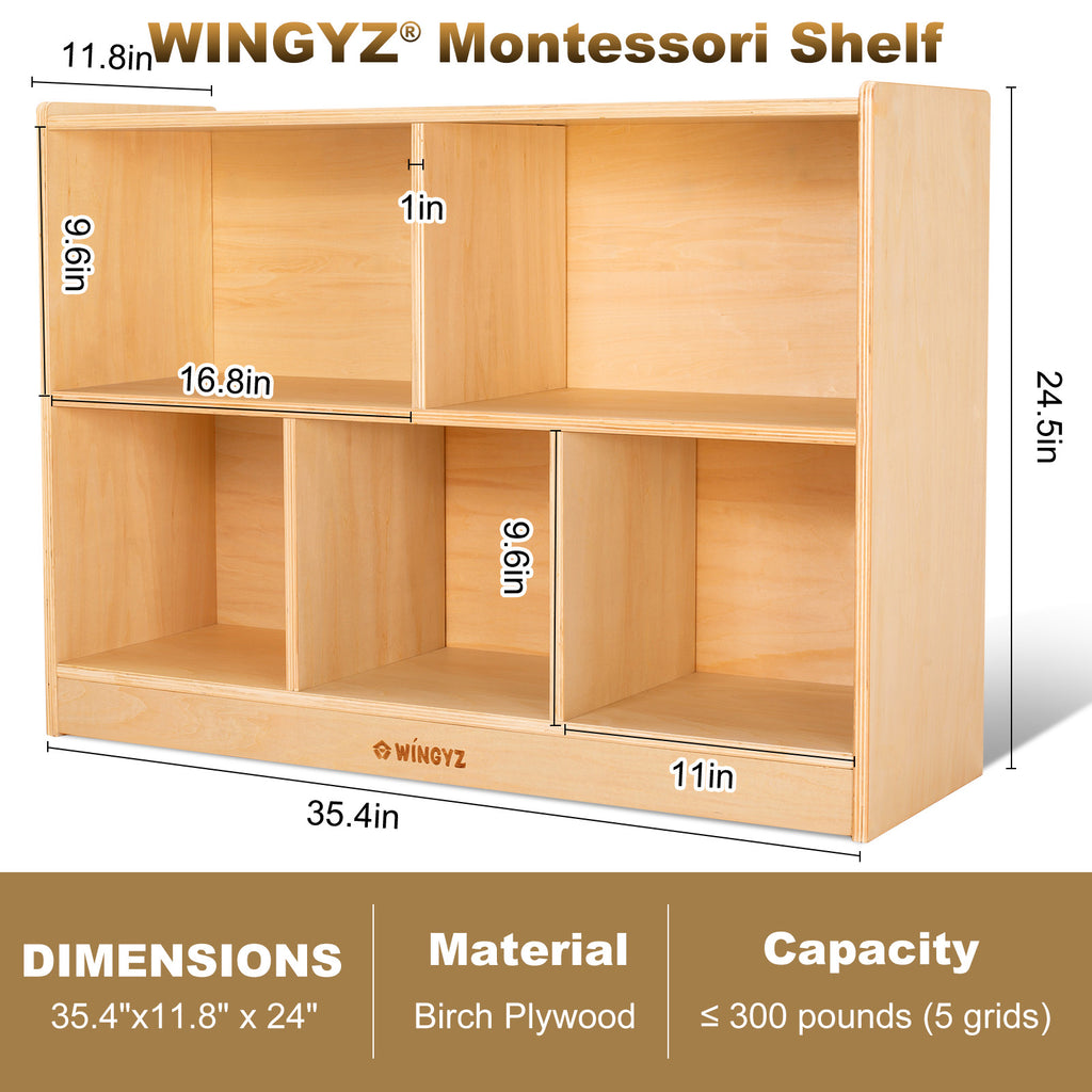 WINGYZ 5-Section Wooden Cabinet - 35.4" L