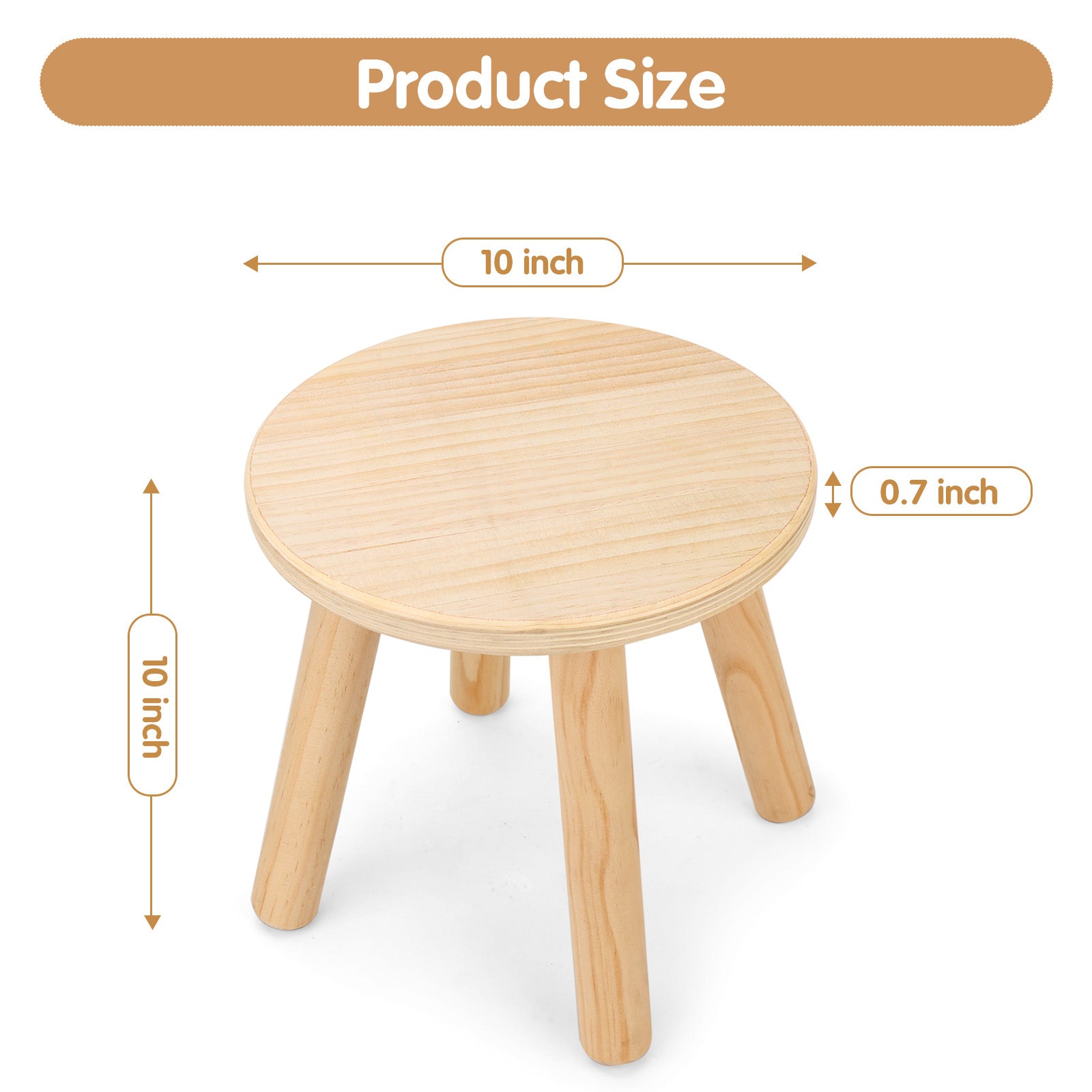 WINGYZ 10 Inch Wooden Step Stools