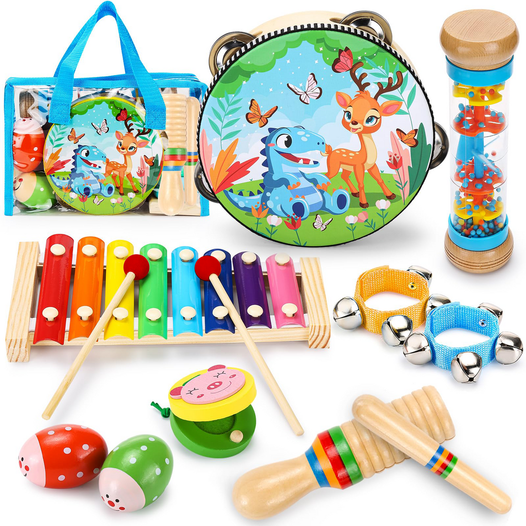 OATHX Educational Toys Percussion Xylophone Baby Music Kit Wood Musical Instruments for Toddler Toy