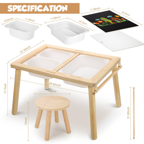 WINGYZ 3-in-1 Kids Sensory Table & Chair Set