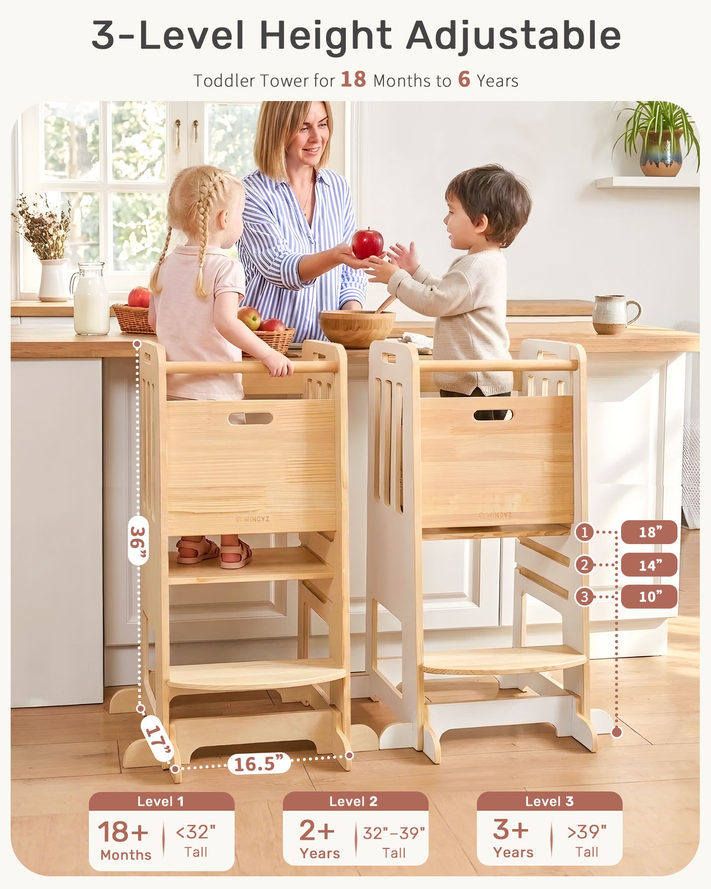 WINGYZ Toddler Tower - White