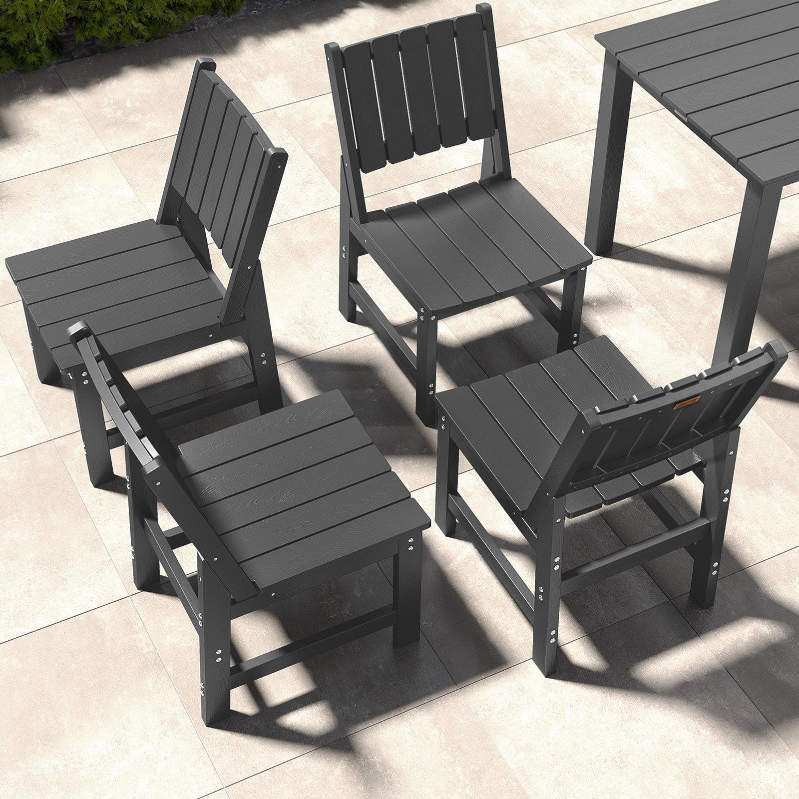 Wingyz Dining Chairs Set of 4 High Back for Outdoor Patio Lawn Garden Backyard,Gray