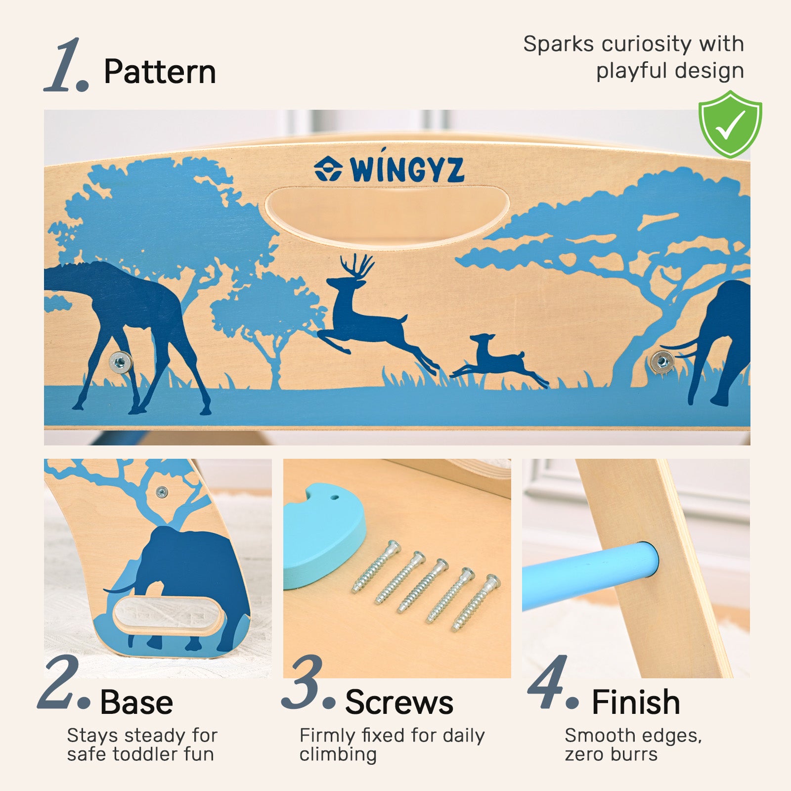 WINGYZ 8-in-1 blue Pikler Triangle Set