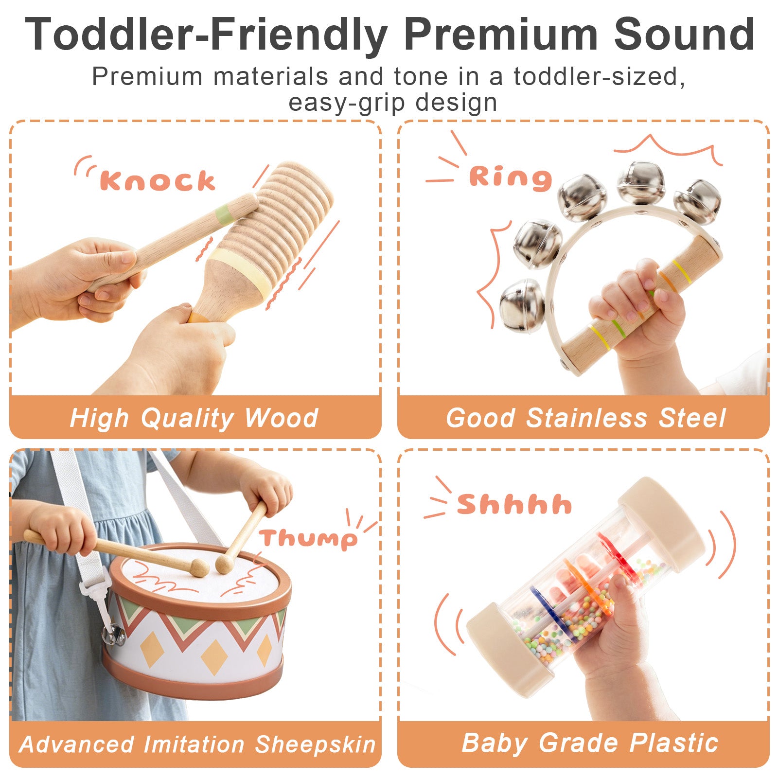 WINGYZ Kids Wooden Musical Instrument Set