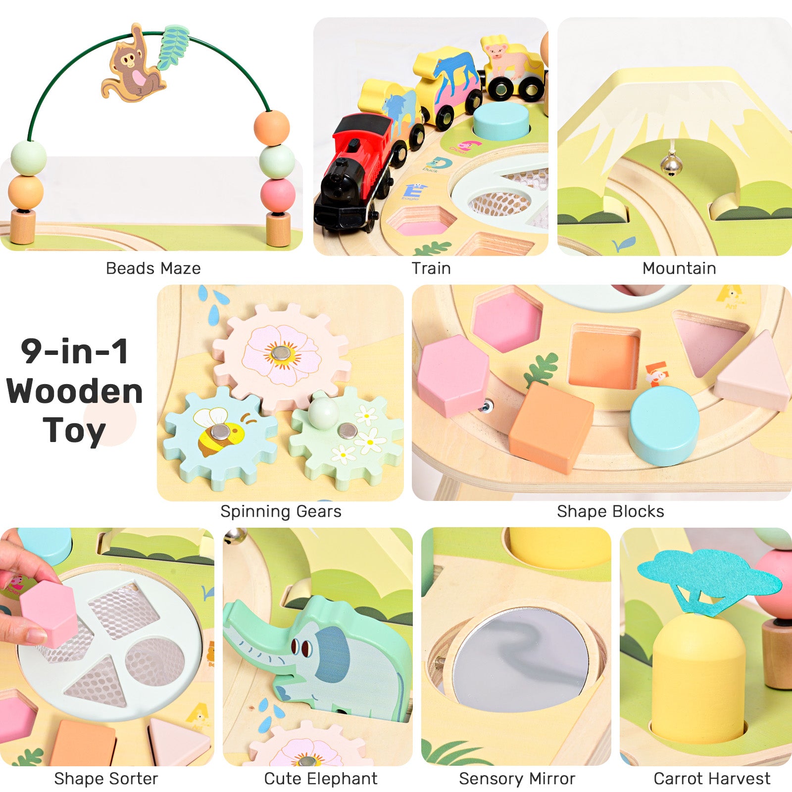 WINGYZ 9-in-1 Morandi-Colored Activity Table