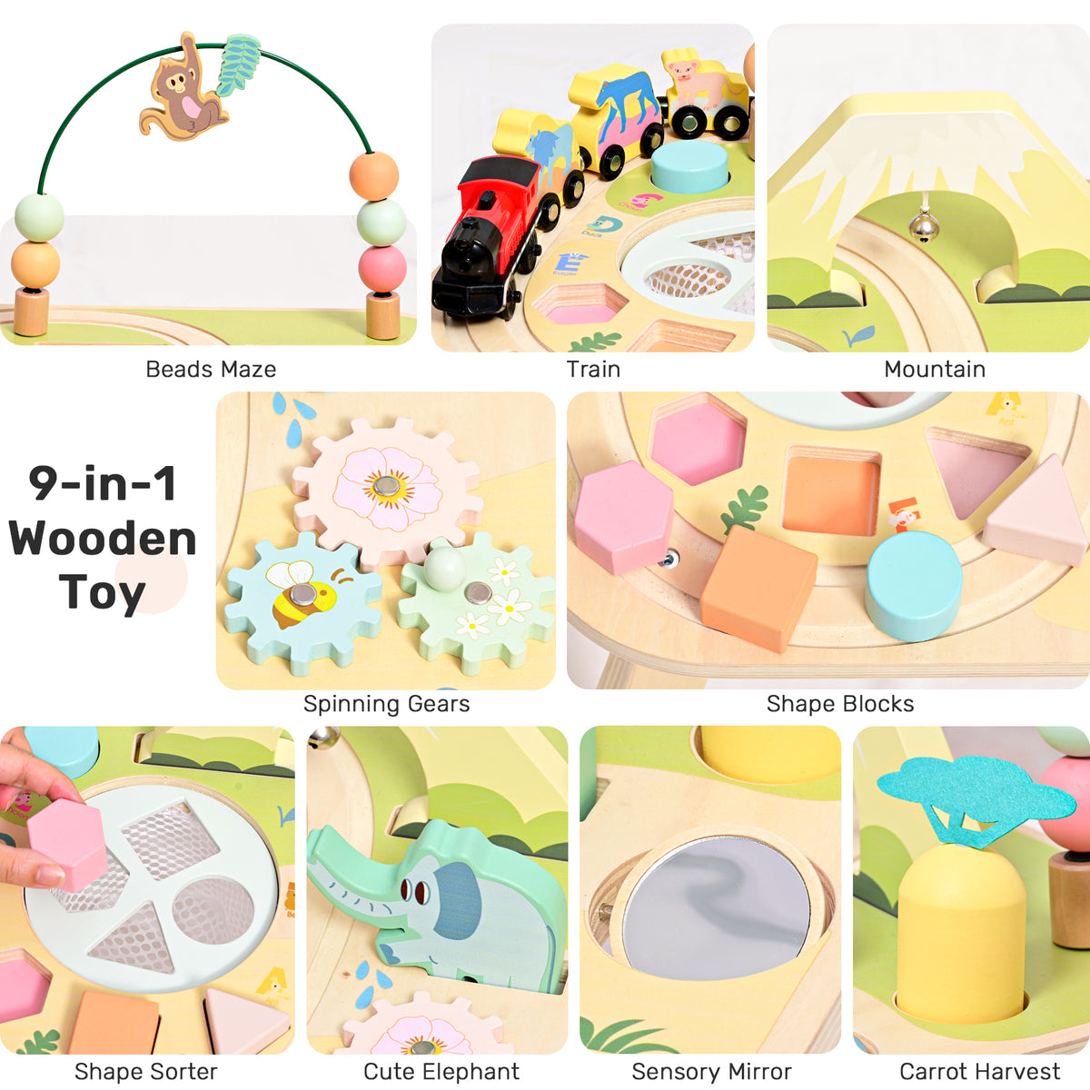 WINGYZ 9-in-1 Morandi-Colored Activity Table