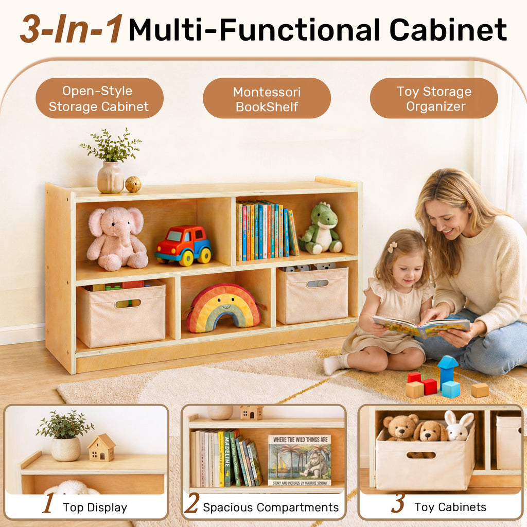 WINGYZ 5-Section Wooden Bookshelf