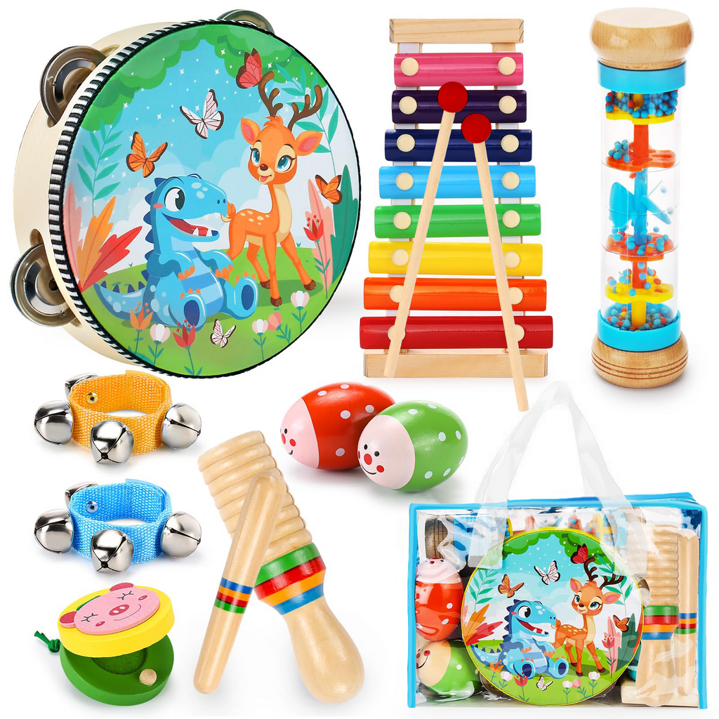 OATHX Educational Toys Percussion Xylophone Baby Music Kit Wood Musical Instruments for Toddler Toy