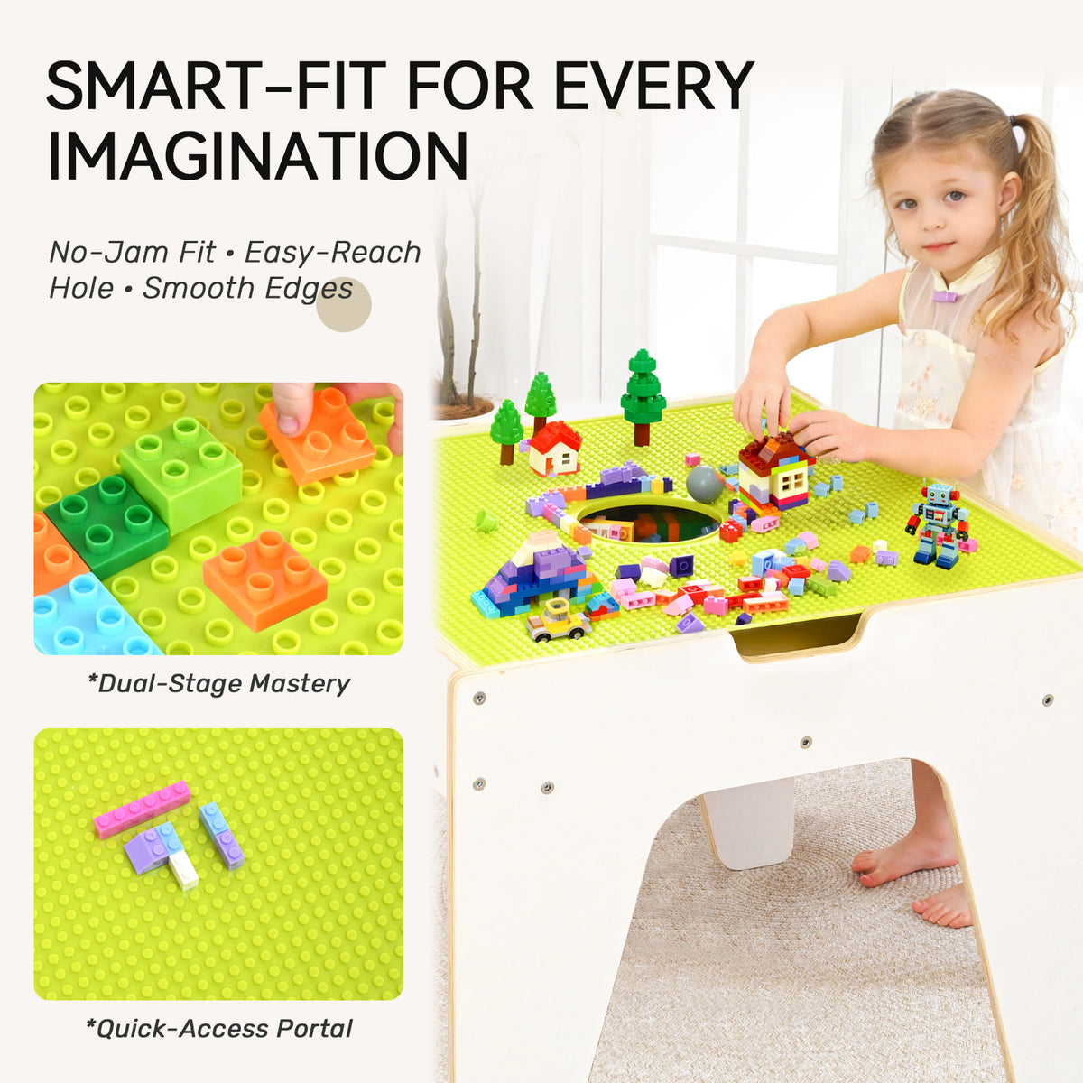 WINGYZ 4-in-1 Wooden Toddler Activity Table