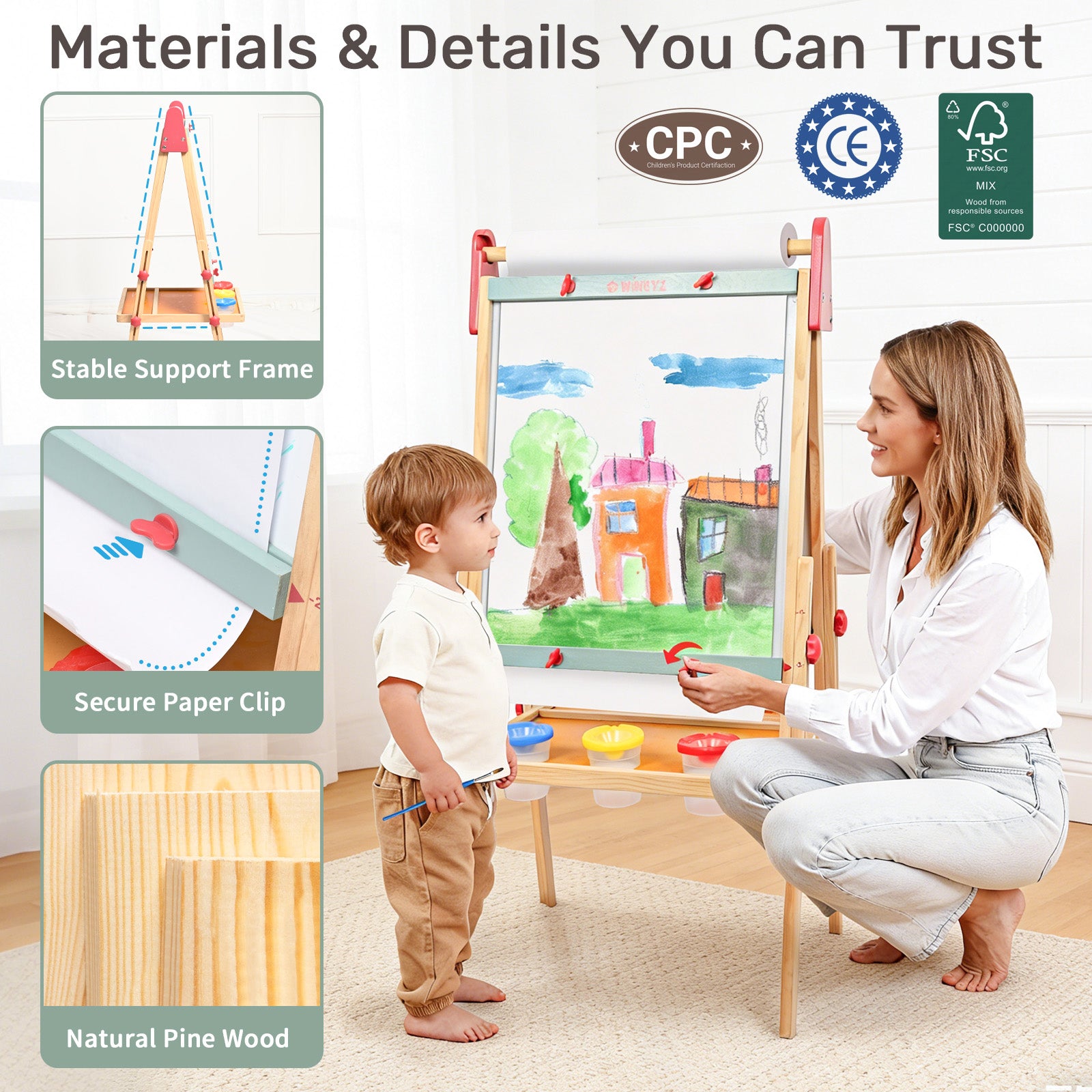 WINGYZ 3-in-1 Art Easel for Kids