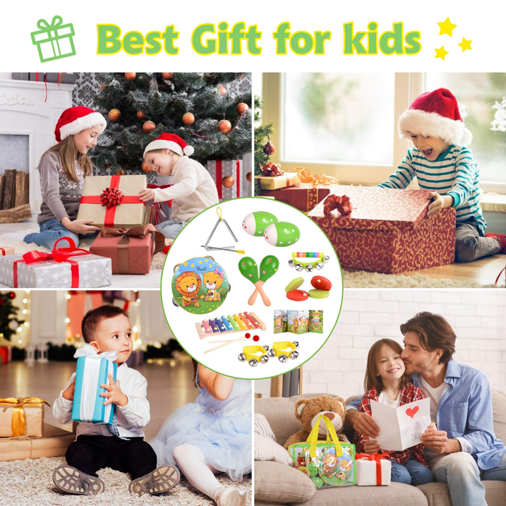 OATHX Baby Music Toys Child Educational Wooden Musical Instruments for Kids Birthday Toddler Toy
