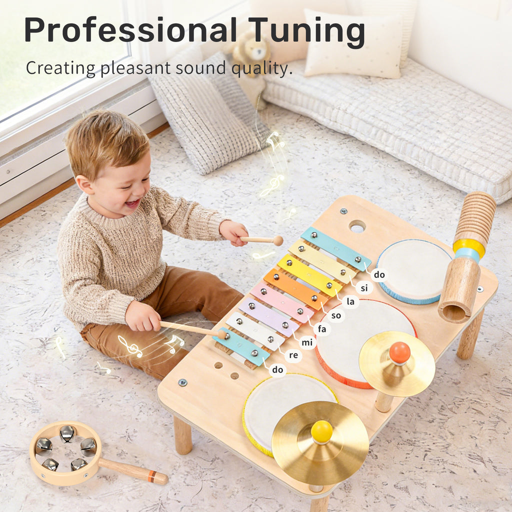 WINGYZ 9-in-1 Kids Wooden Drum Set