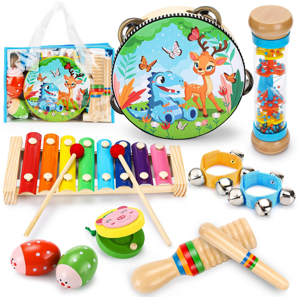 OATHX Educational Toys Percussion Xylophone Baby Music Kit Wood Musical Instruments for Toddler Toy