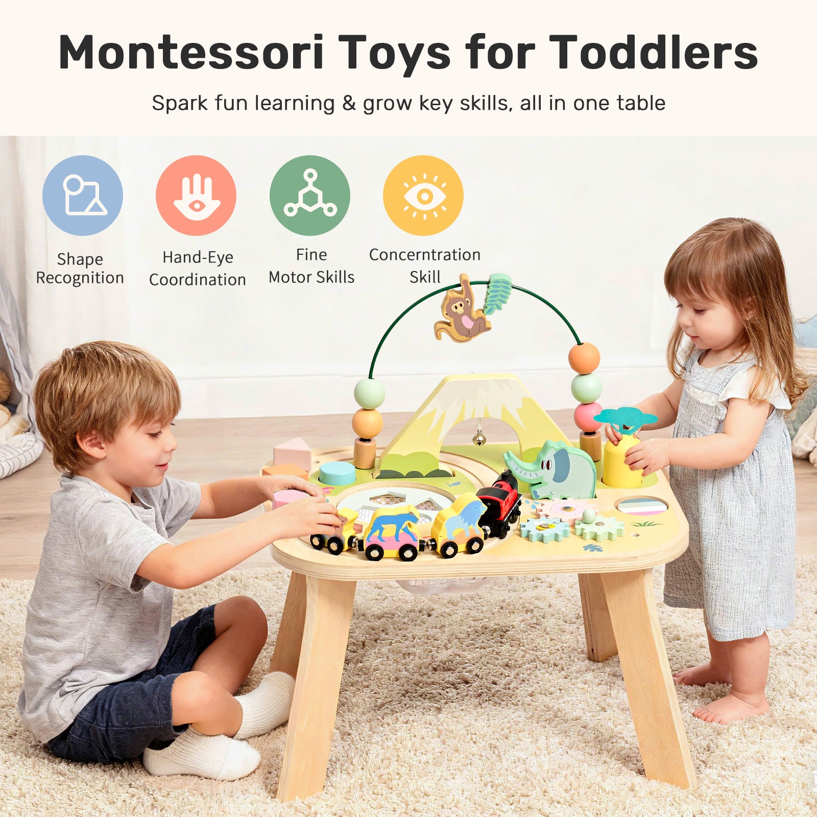 WINGYZ 9-in-1 Morandi-Colored Activity Table