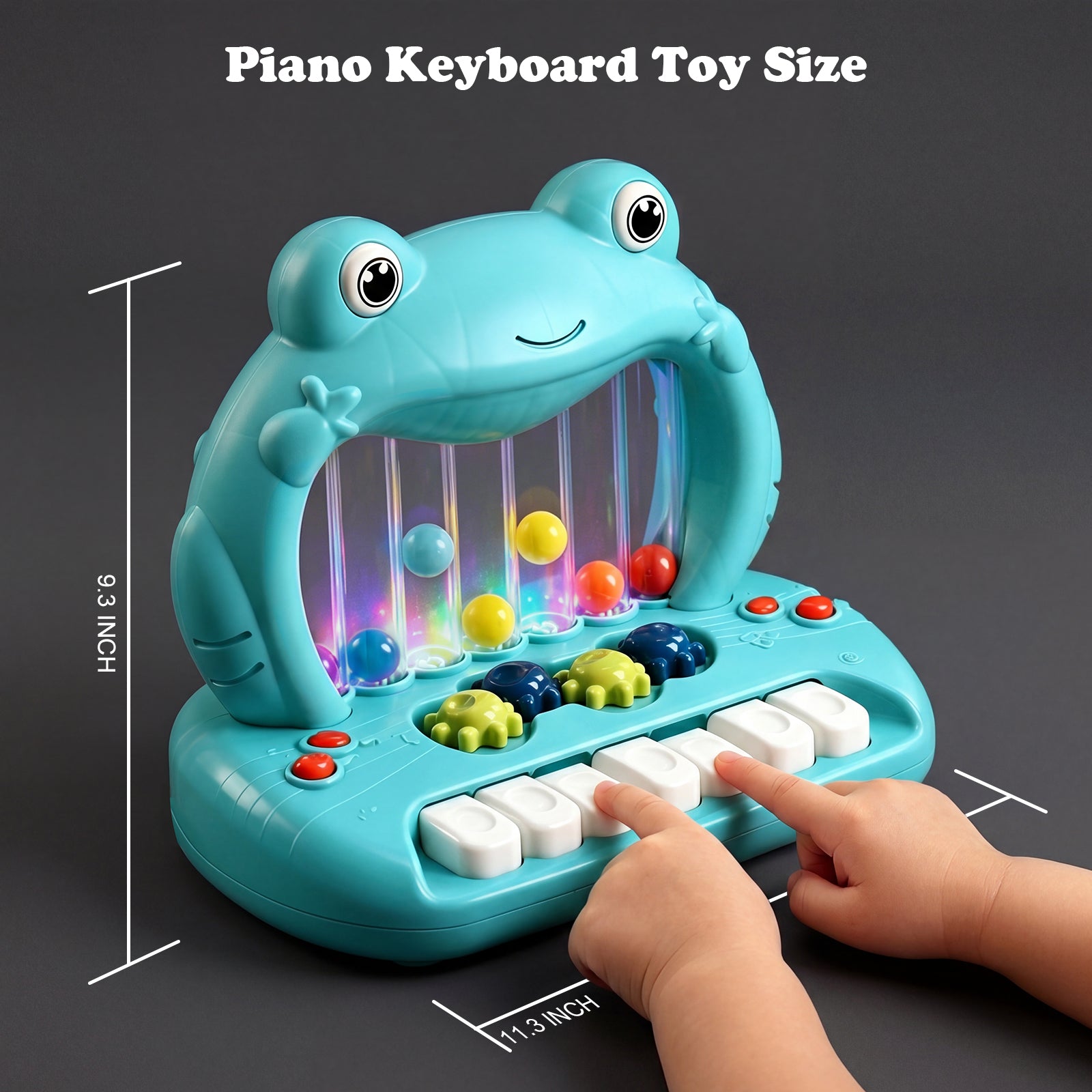 OATHX Baby Piano Toy Keyboard with Songs Sounds Lights Keyboard Toys Frog Musical Instrument for Toddlers Infant Preschoolers