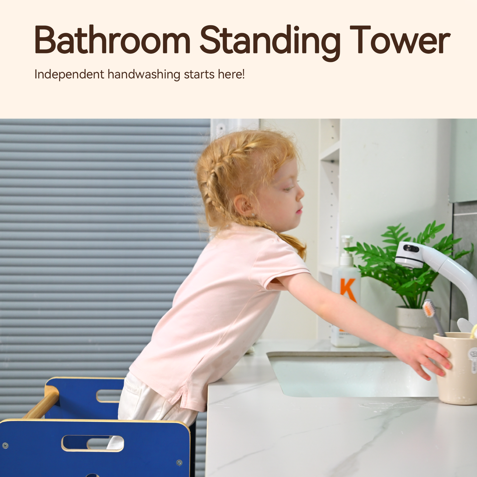 Sweet Time Kitchen Toddlers Step Stool, Montessori Kids Learning Table, Toddler Tower for Counter, Wooden Standing Helper for Children, 3 Adjustable Heights
