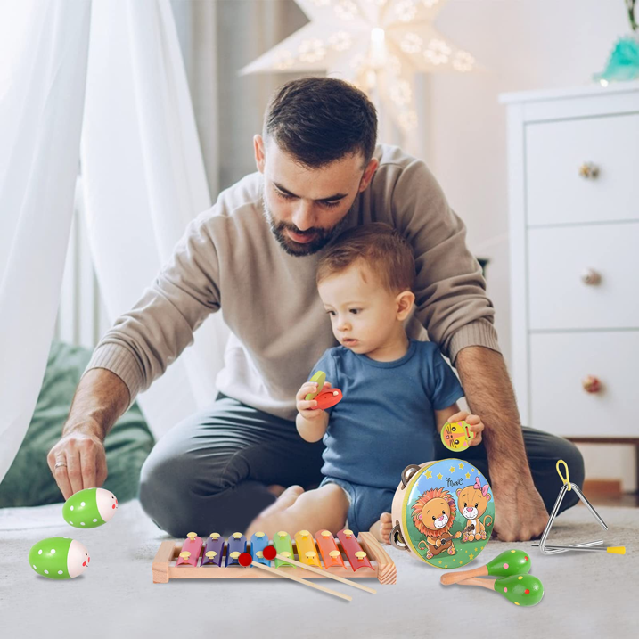 OATHX Baby Music Toys Child Educational Wooden Musical Instruments for Kids Birthday Toddler Toy