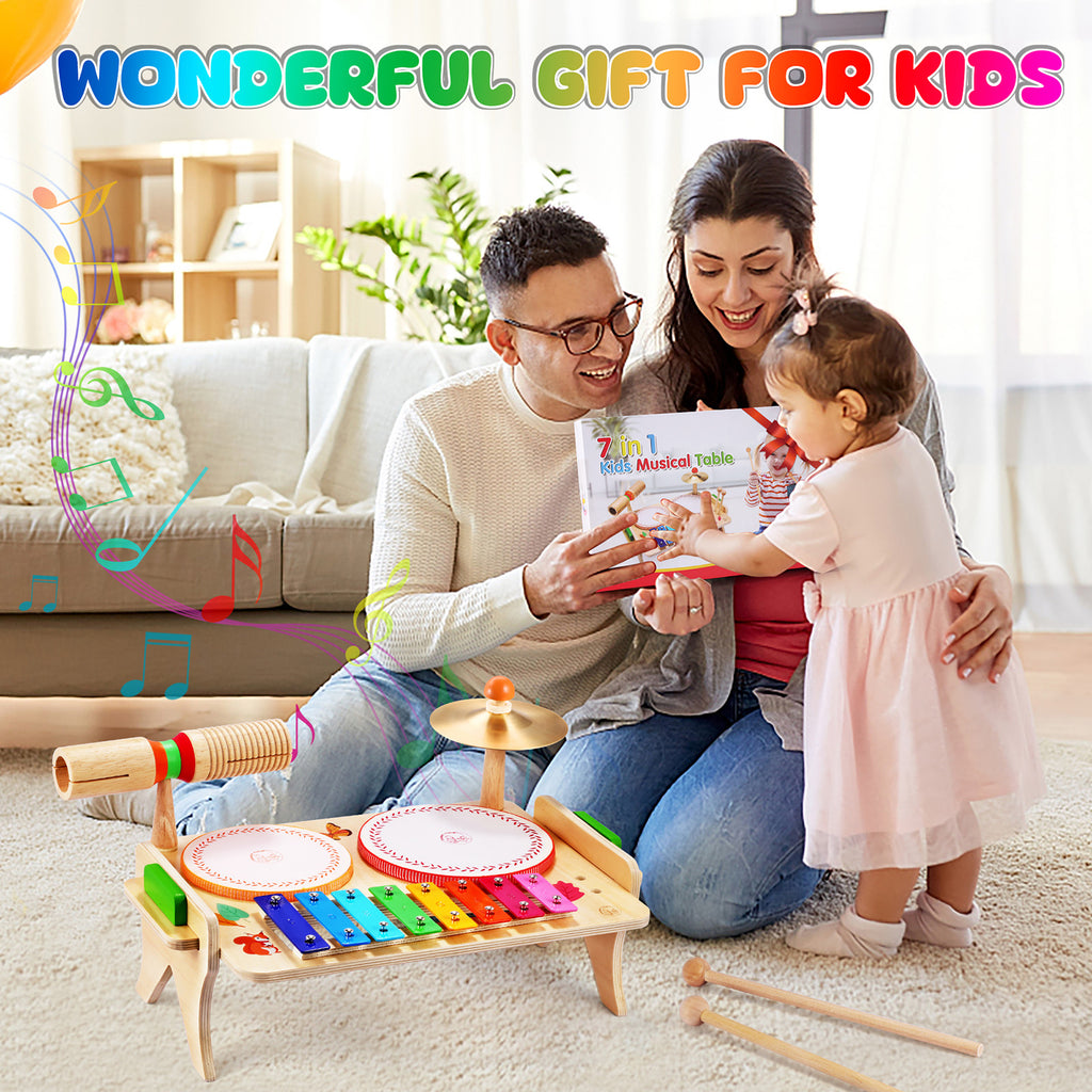 Wingyz 7-in-1 Wooden Kids Drum Set