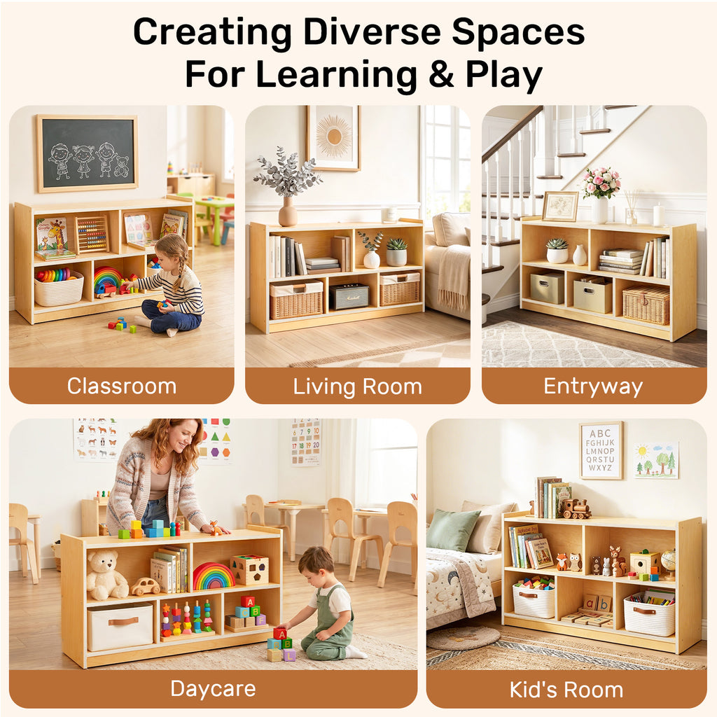 WINGYZ 5-Section Wooden Bookshelf