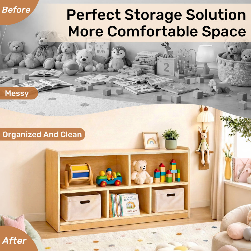 WINGYZ 5-Section Wooden Bookshelf