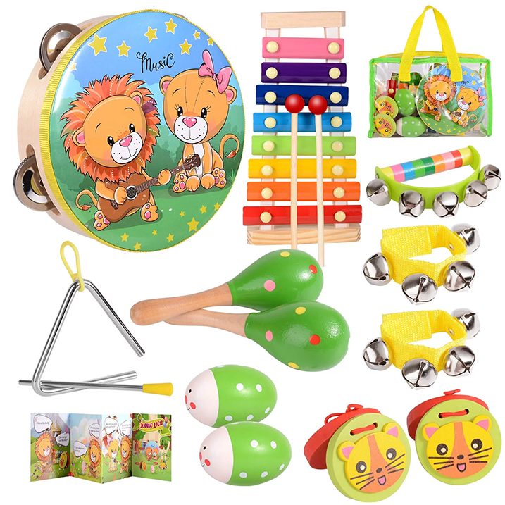 OATHX Baby Music Toys Child Educational Wooden Musical Instruments for Kids Birthday Toddler Toy