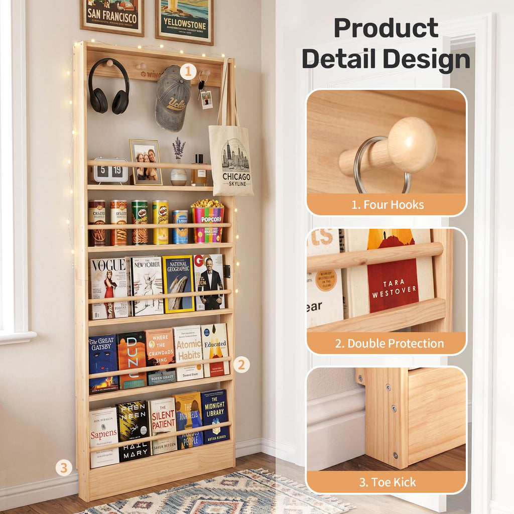 WINGYZ Behind-The-Door Kids Bookshelf