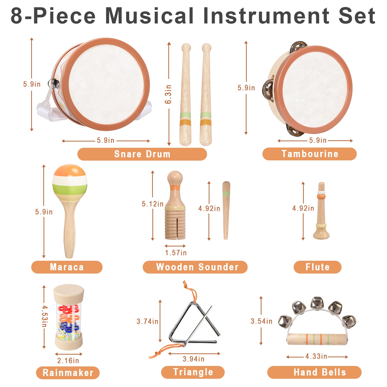WINGYZ Kids Wooden Musical Instrument Set