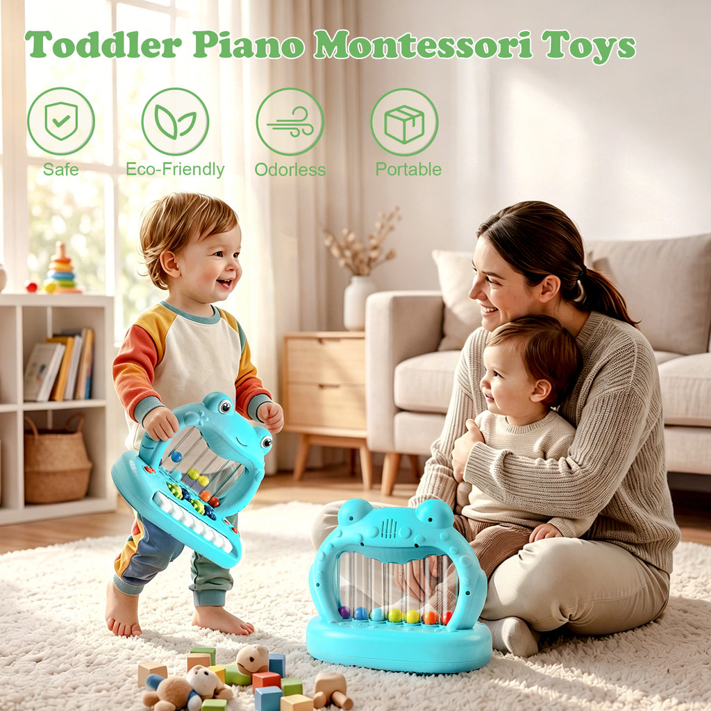 OATHX Baby Piano Toy Keyboard with Songs Sounds Lights Keyboard Toys Frog Musical Instrument for Toddlers Infant Preschoolers