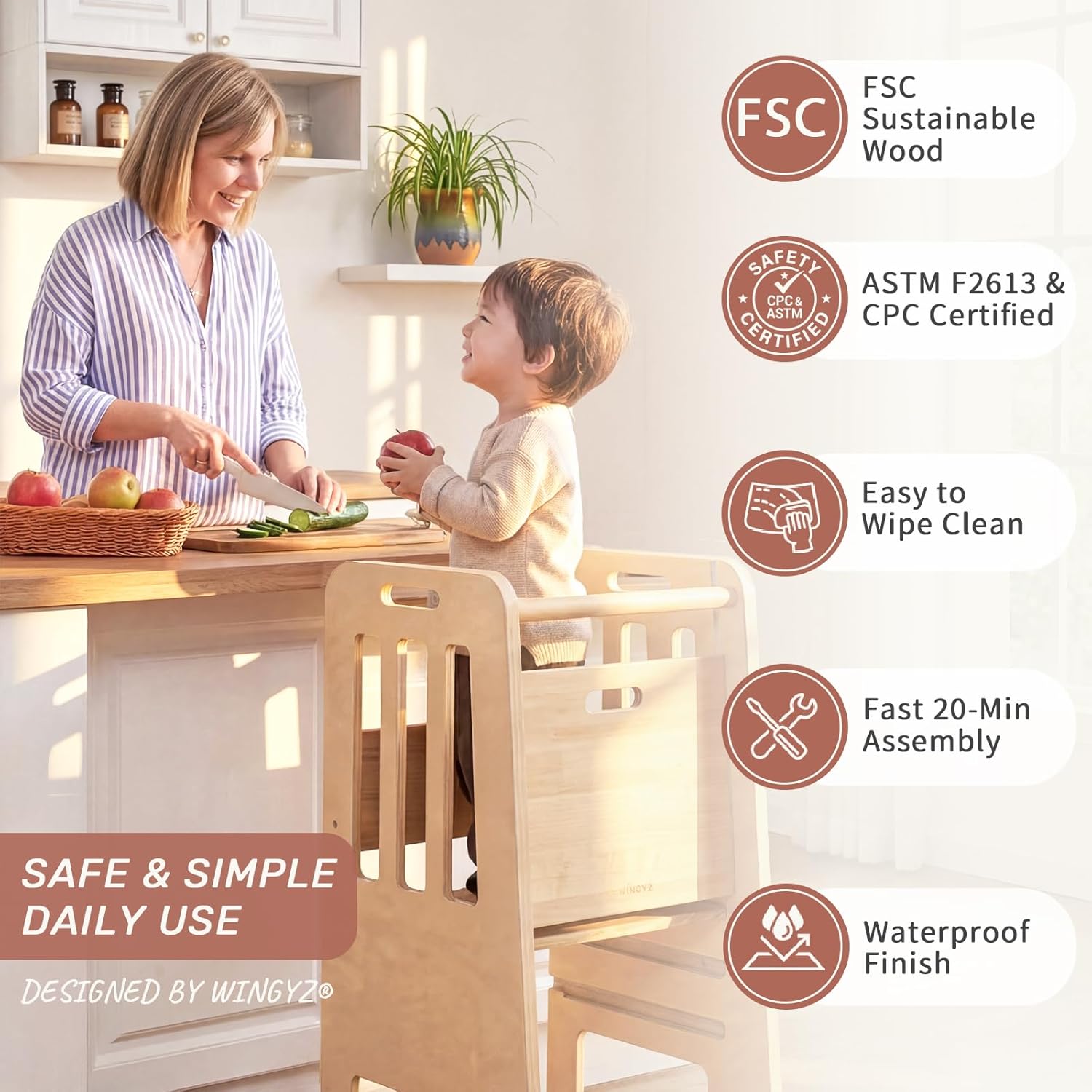 WINGYZ 3-Height Adjustable Toddler Tower