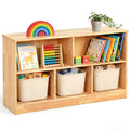 WINGYZ 5-Section Rubber Wood Bookshelf - 43.3" L