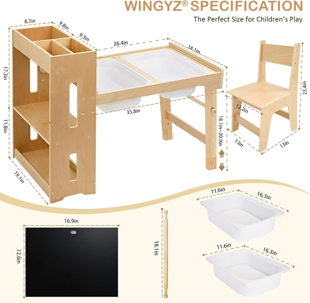 WINGYZ 6 in 1 Kids Art Table and Chair