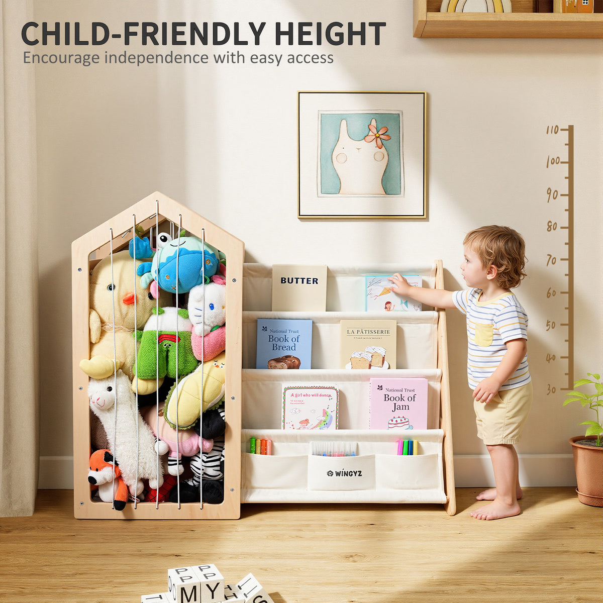 WINGYZ Toy Storage Organizer & Kids Bookshelf