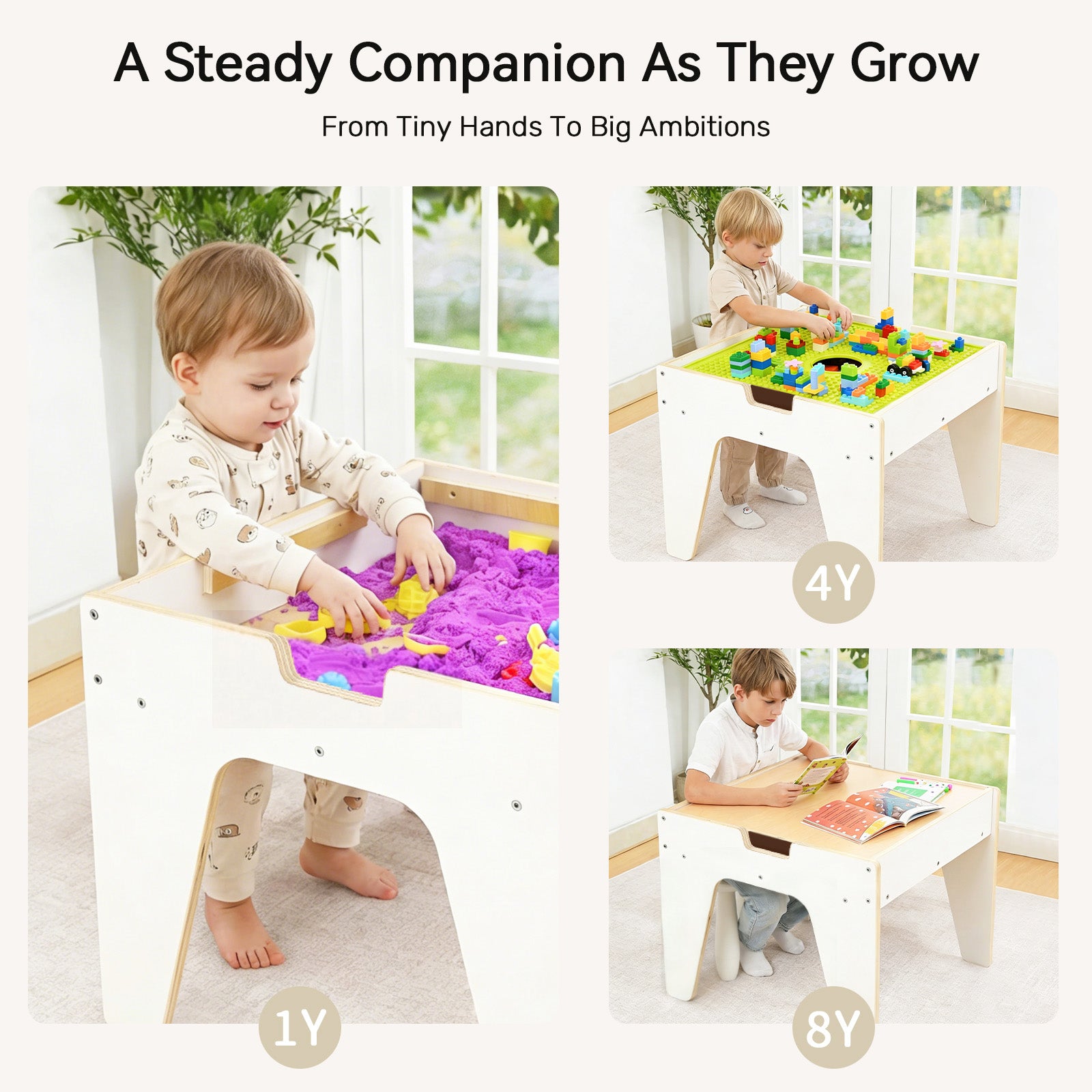 WINGYZ 4-in-1 Wooden Toddler Activity Table