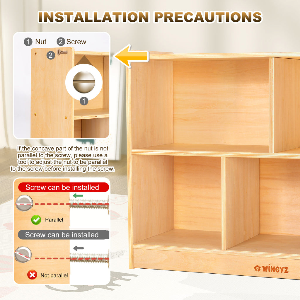 WINGYZ 5-Section Wooden Cabinet - 35.4" L
