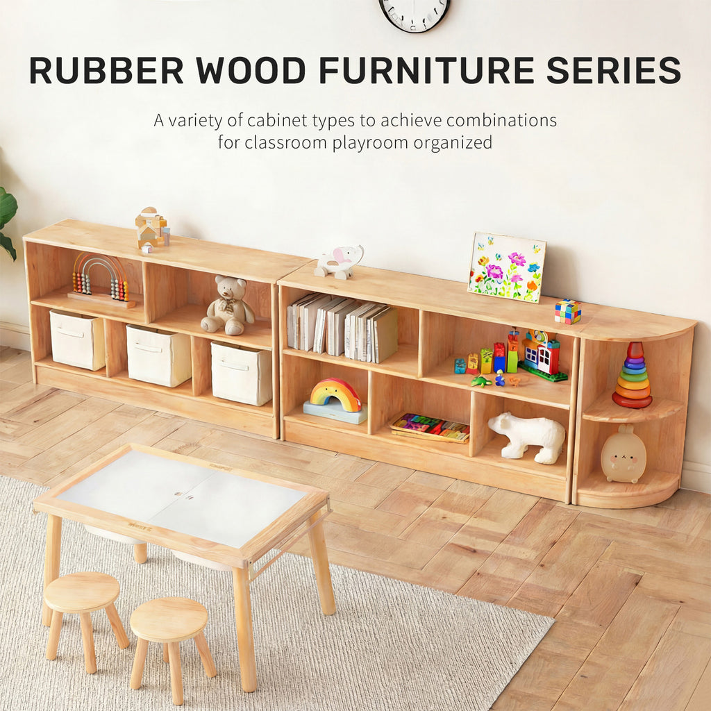 WINGYZ 5-Section Rubber Wood Bookshelf - 43.3" L