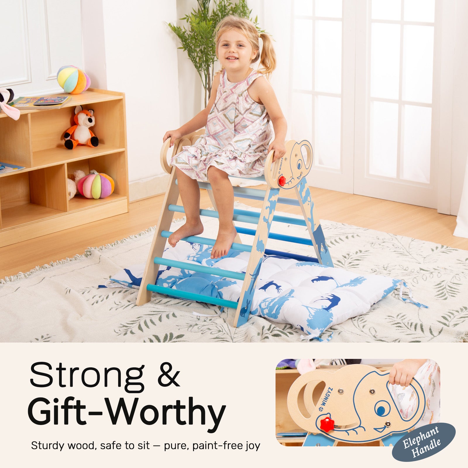 WINGYZ 8-in-1 blue Pikler Triangle Set