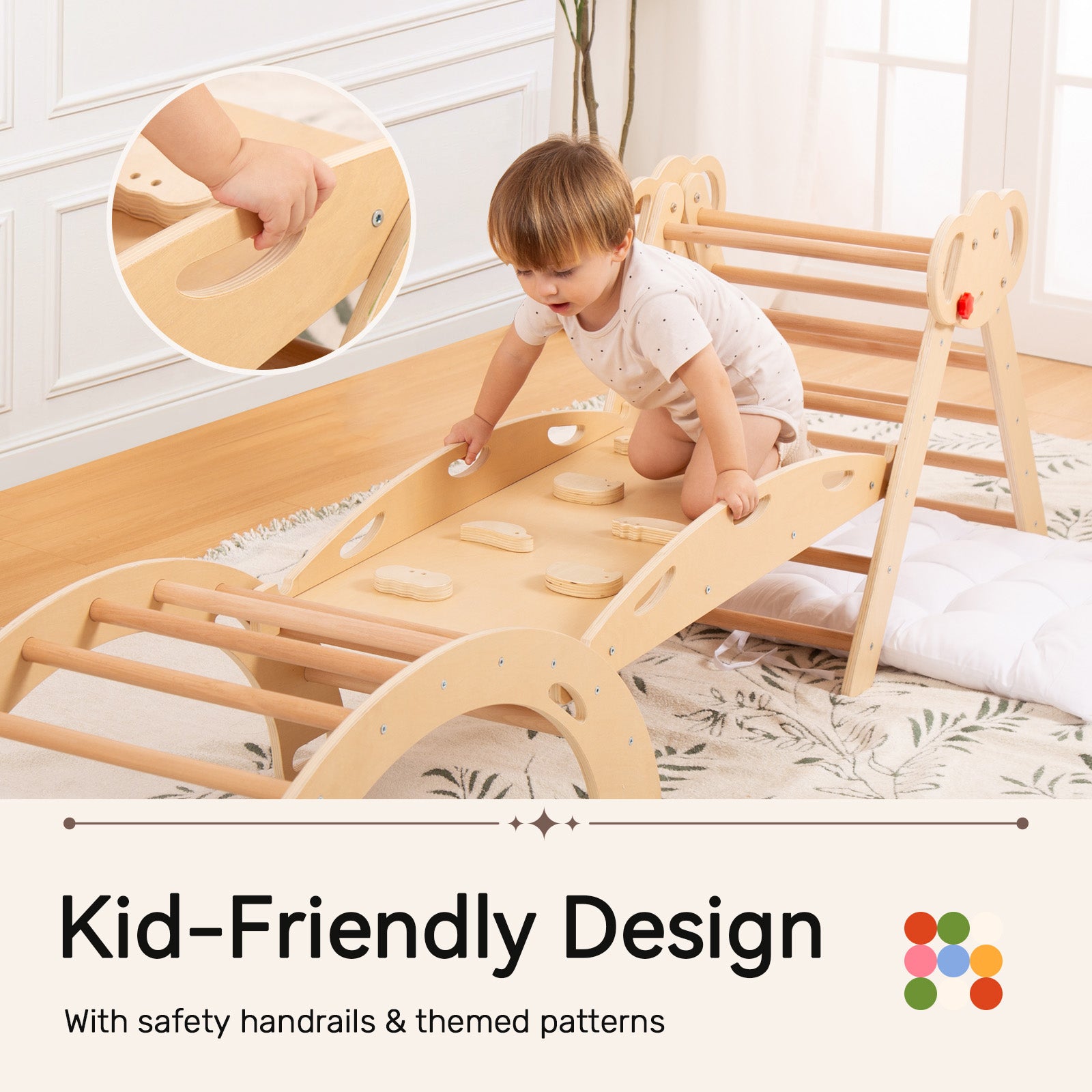 WINGYZ Pikler Triangle 8-in-1 Montessori Climbing Set