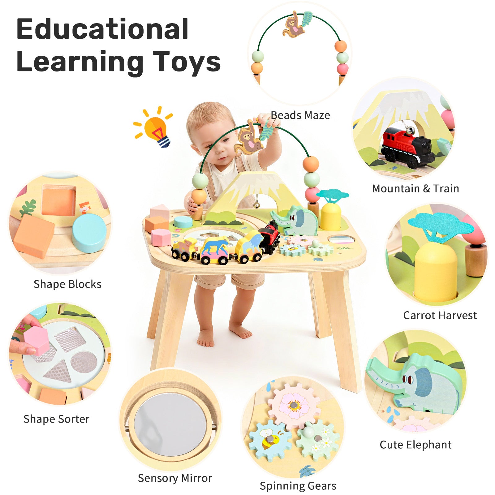 WINGYZ 9-in-1 Morandi-Colored Activity Table